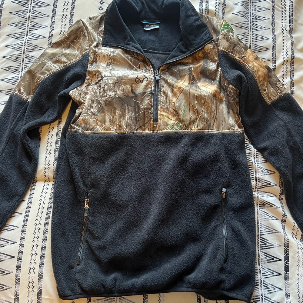 Camouflage and Black Fleece Pullover